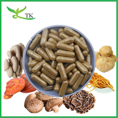 Nhập lượng lớn Lion Mane Cordyceps Turkey Tail Maitake Reishi Chaga Nấm chiết xuất bột viên nang
